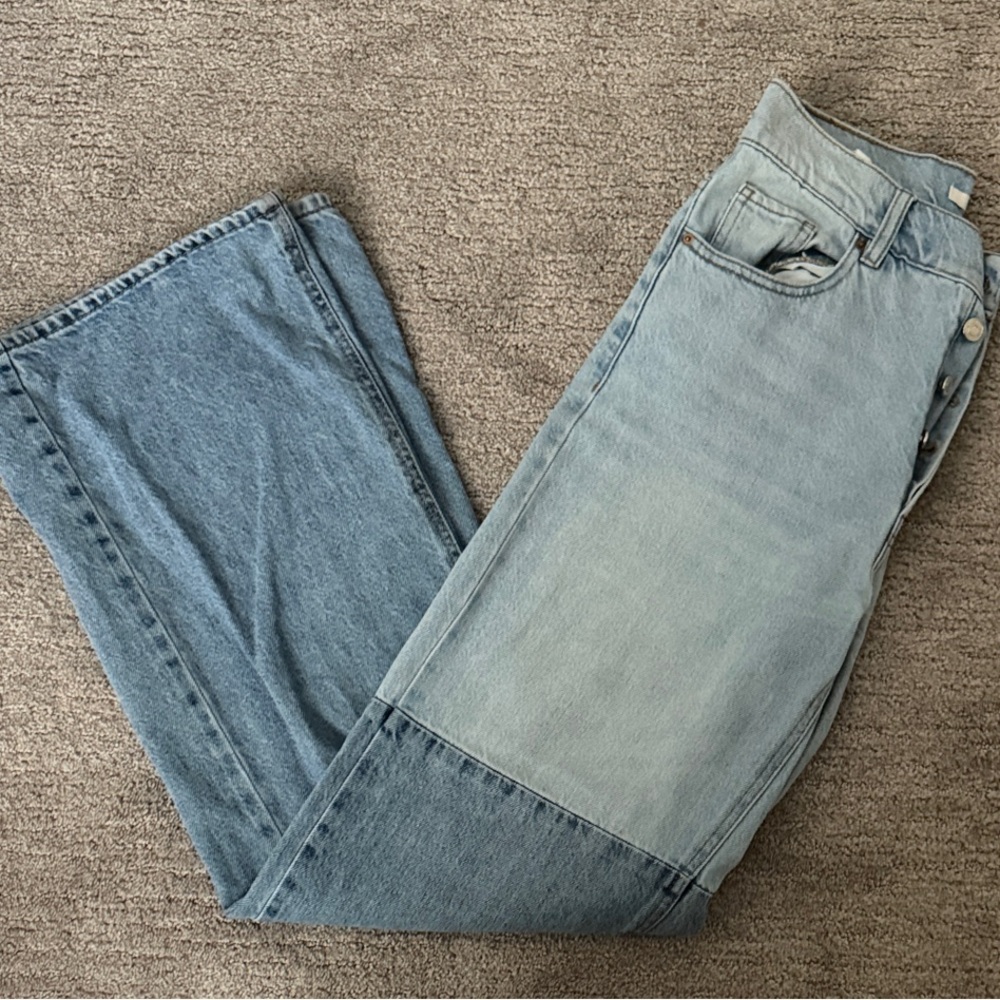 PacSun Two-Tone Blue Flare Jeans